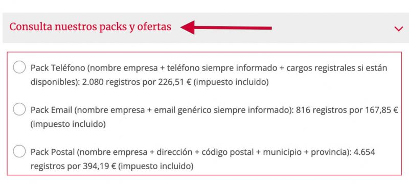 bases de datos de empresas